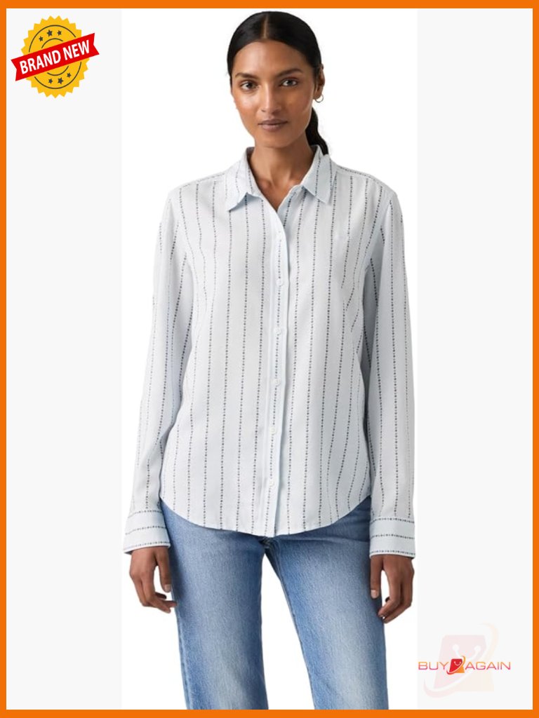 Classic Button-Down Shirt - Striped Long Sleeve - Regular Fit - Cotton Blend